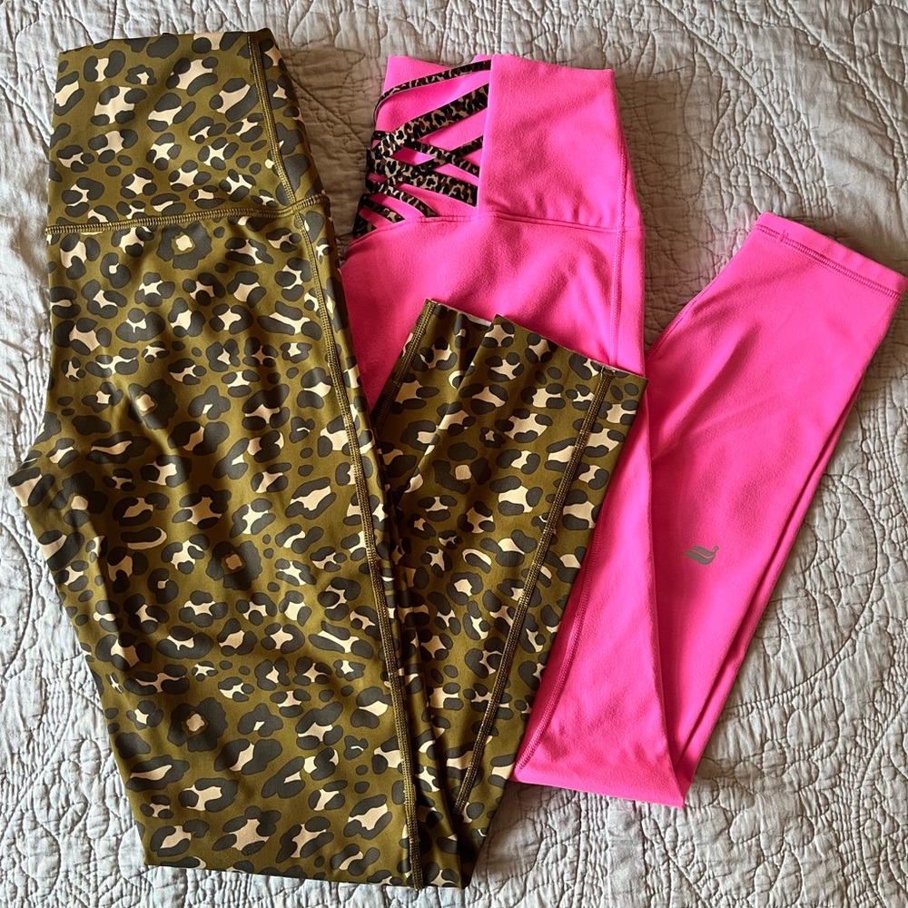 Medium Pink and Cheetah Legging Set